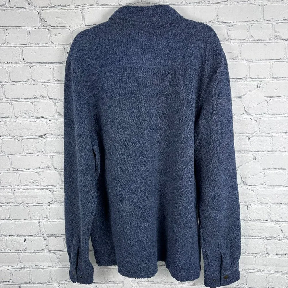 prAna Men's IncrediWool Wooly Bird Fleece L/S Overshirt, Size Med., Stormy Night